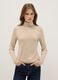 Beige Crew Neck Long Sleeve Regular Fit Sweater_0