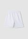 White pure cotton shorts with elasticated waist_4