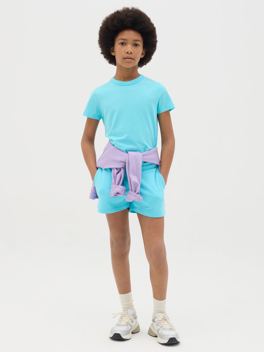 Adjustable Azure Organic Cotton Shorts_0