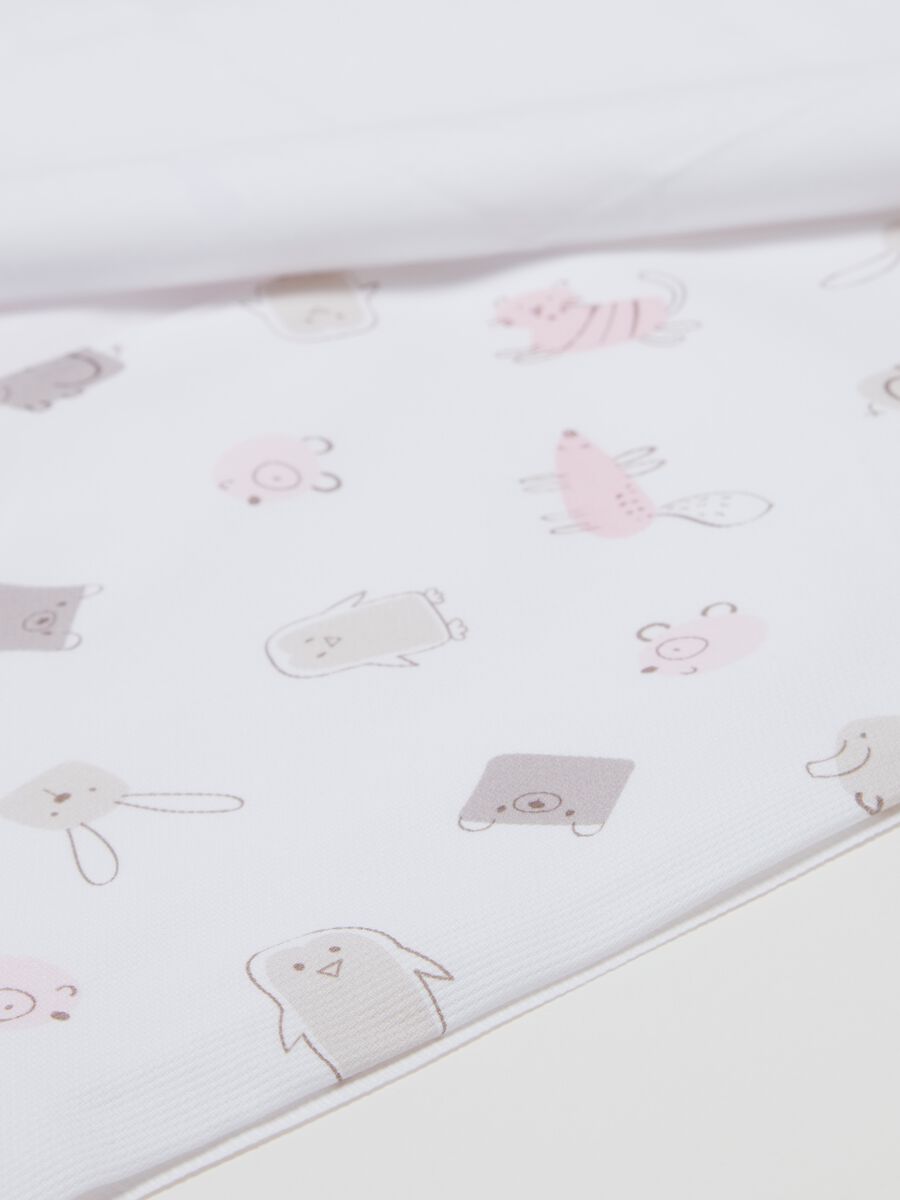 Three-piece cotton crib set with animals print_2