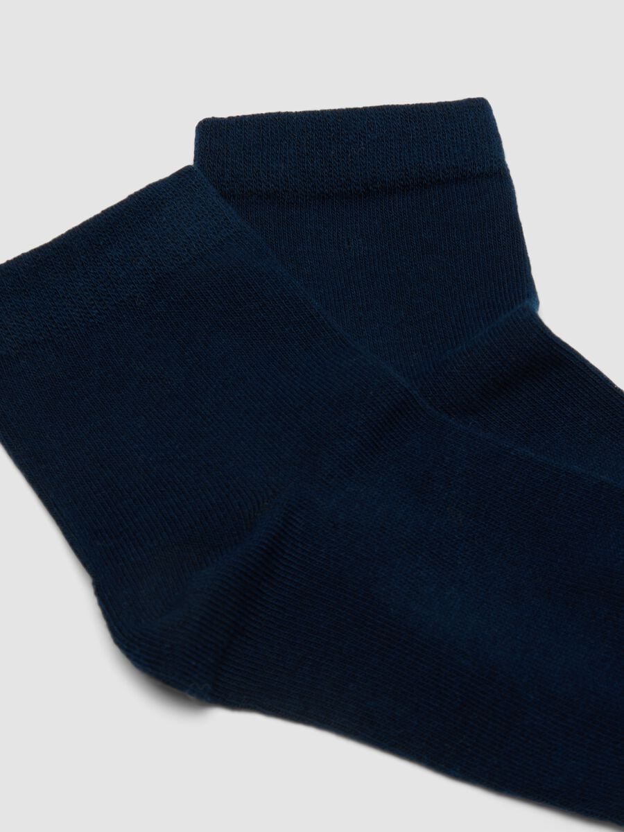 Multipack di cinque calze corte blu in cotone organico elasticizzato_1