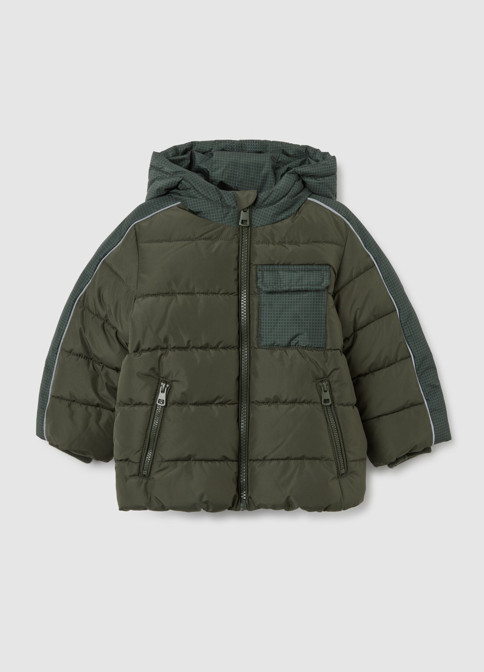 Child's Green Padded Jacket Regular Fit with Hood