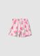 Girls' regular fit pink cotton shorts with strawberries_0
