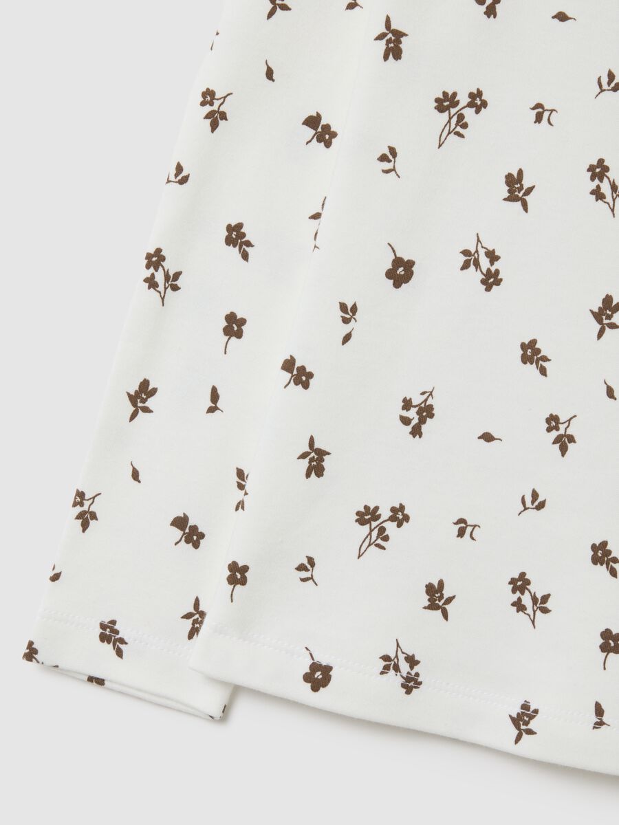 Multicoloured pure cotton girl's shirt with floral print_3