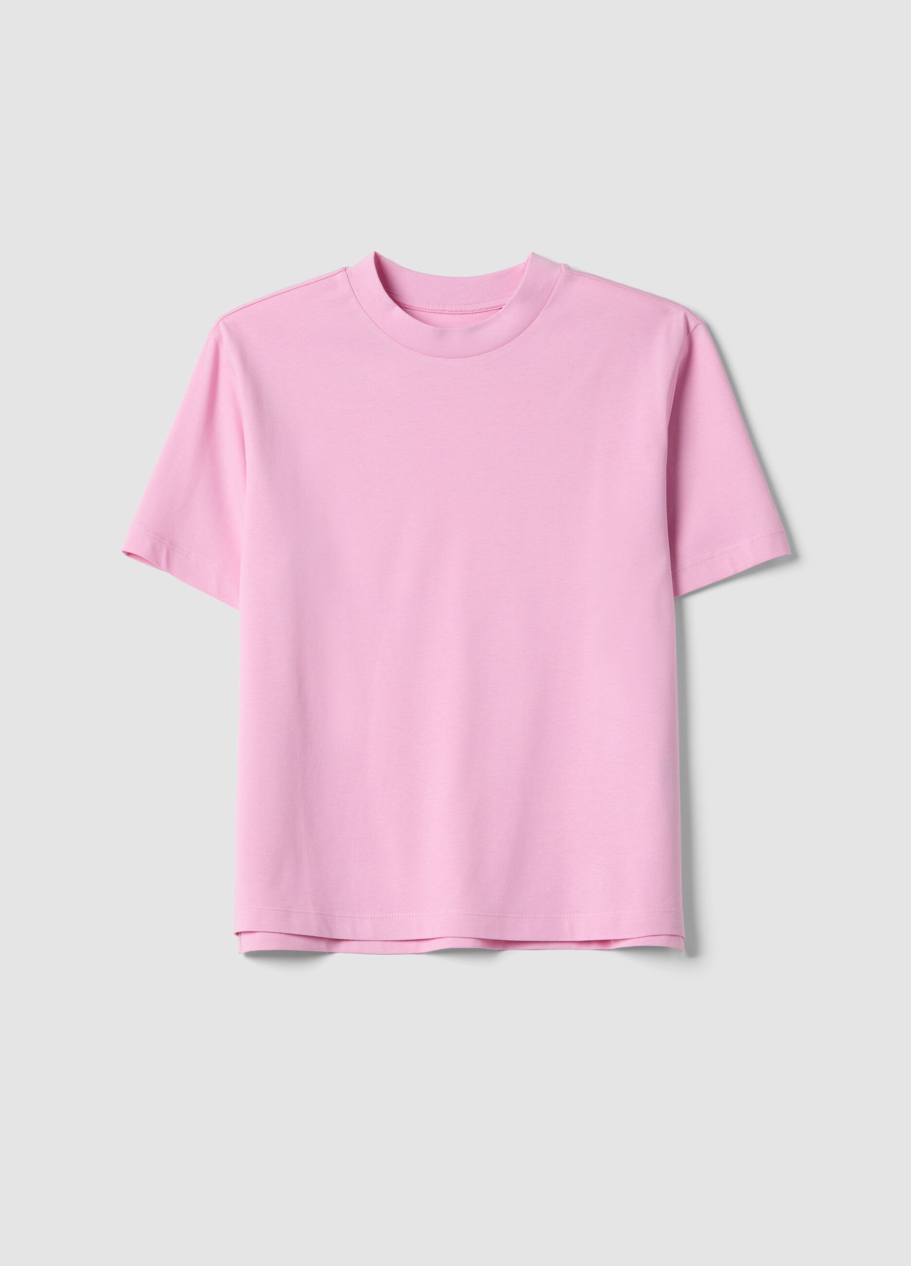 Pink pure cotton regular-fit T-shirt