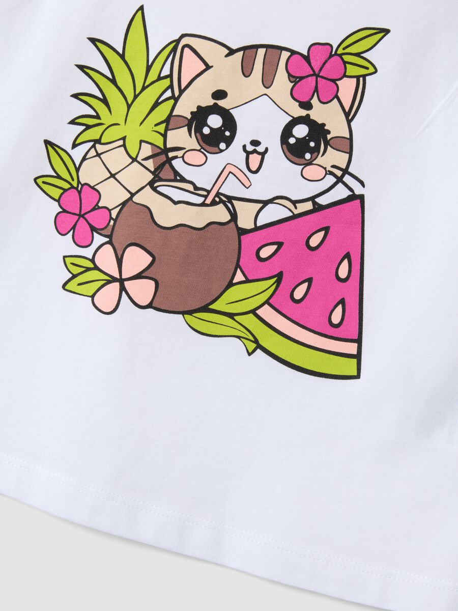 Tank top bianco in puro cotone con stampa_3