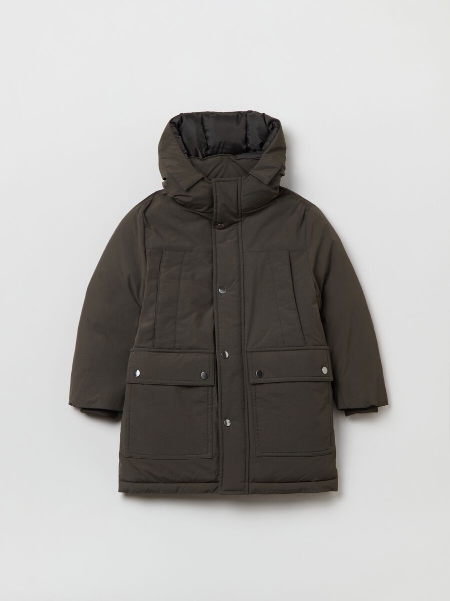 Parka lungo con cappuccio_0