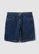 Blue denim Bermuda shorts in cotton blend, regular fit_4