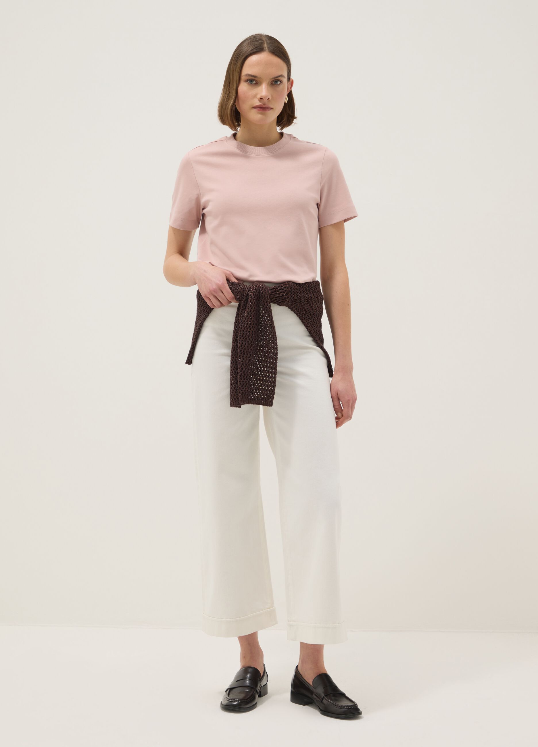 T-shirt in puro cotone rosa relaxed fit