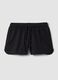Shorts in misto cotone nero regular fit con coulisse_4