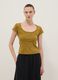 Yellow pure cotton regular fit T-shirt with deep henley neckline_2
