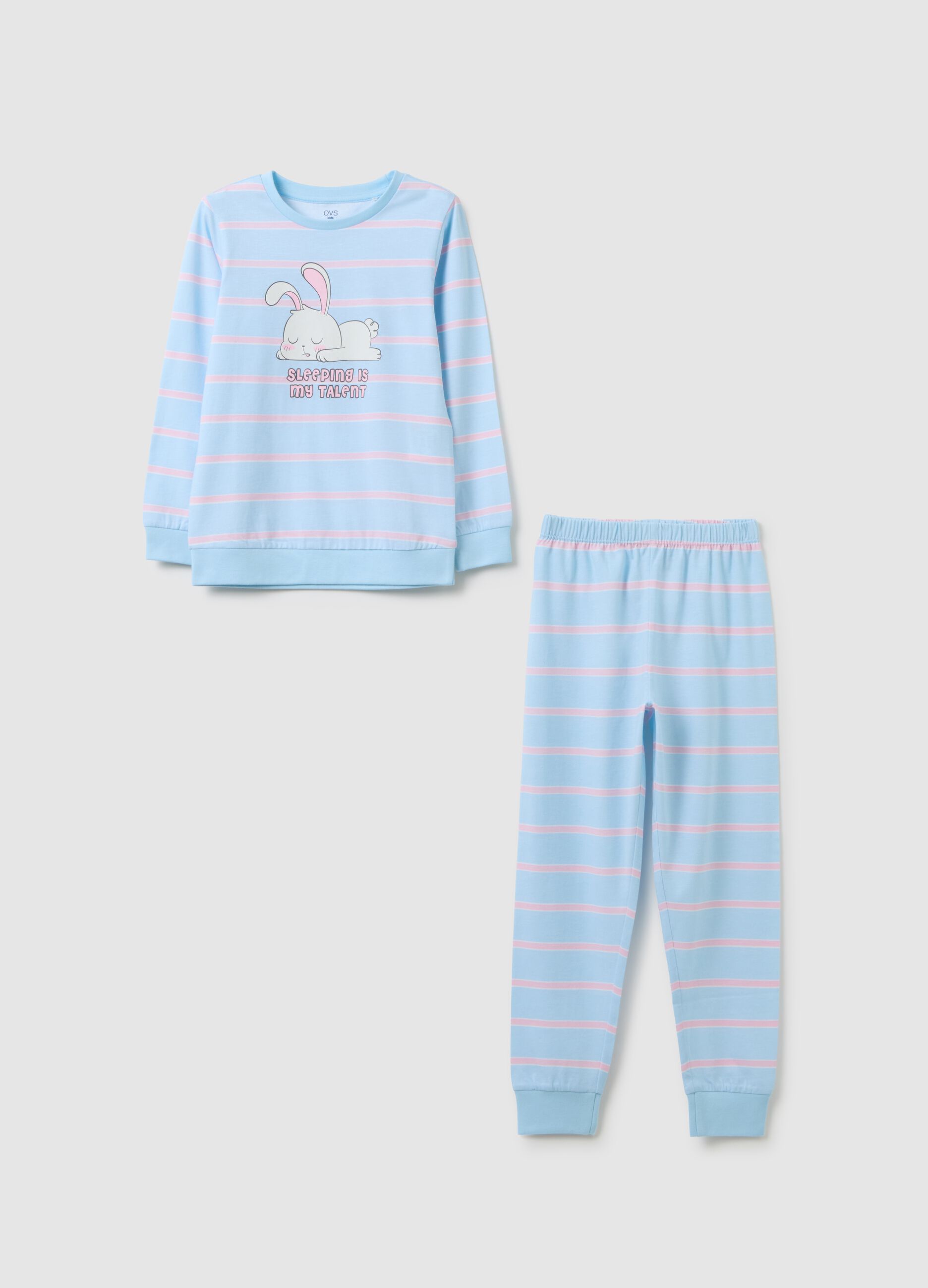 Girls' Pyjama in Pure Cotton Multicolor Regular Fit