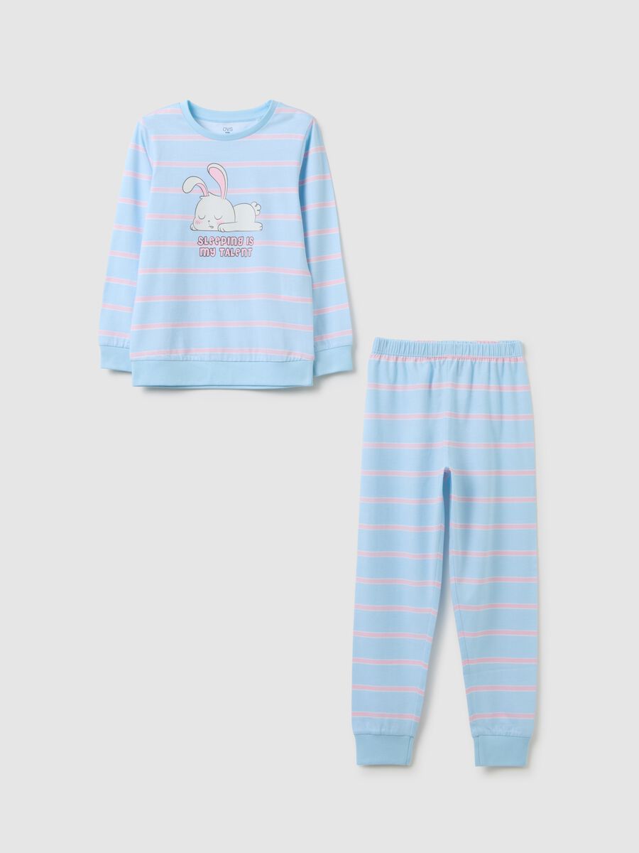 Girls' Pyjama in Pure Cotton Multicolor Regular Fit_0
