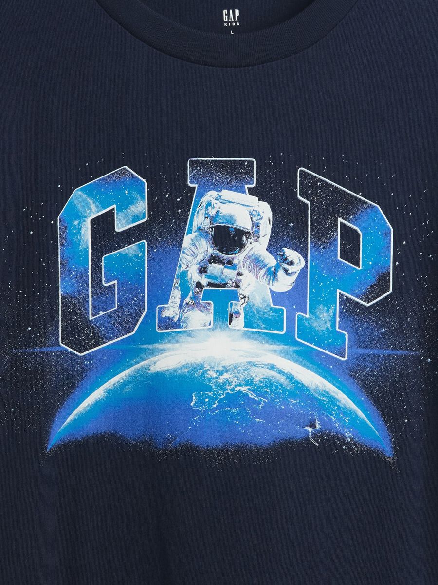 Children's blue long-sleeve cotton t-shirt_2