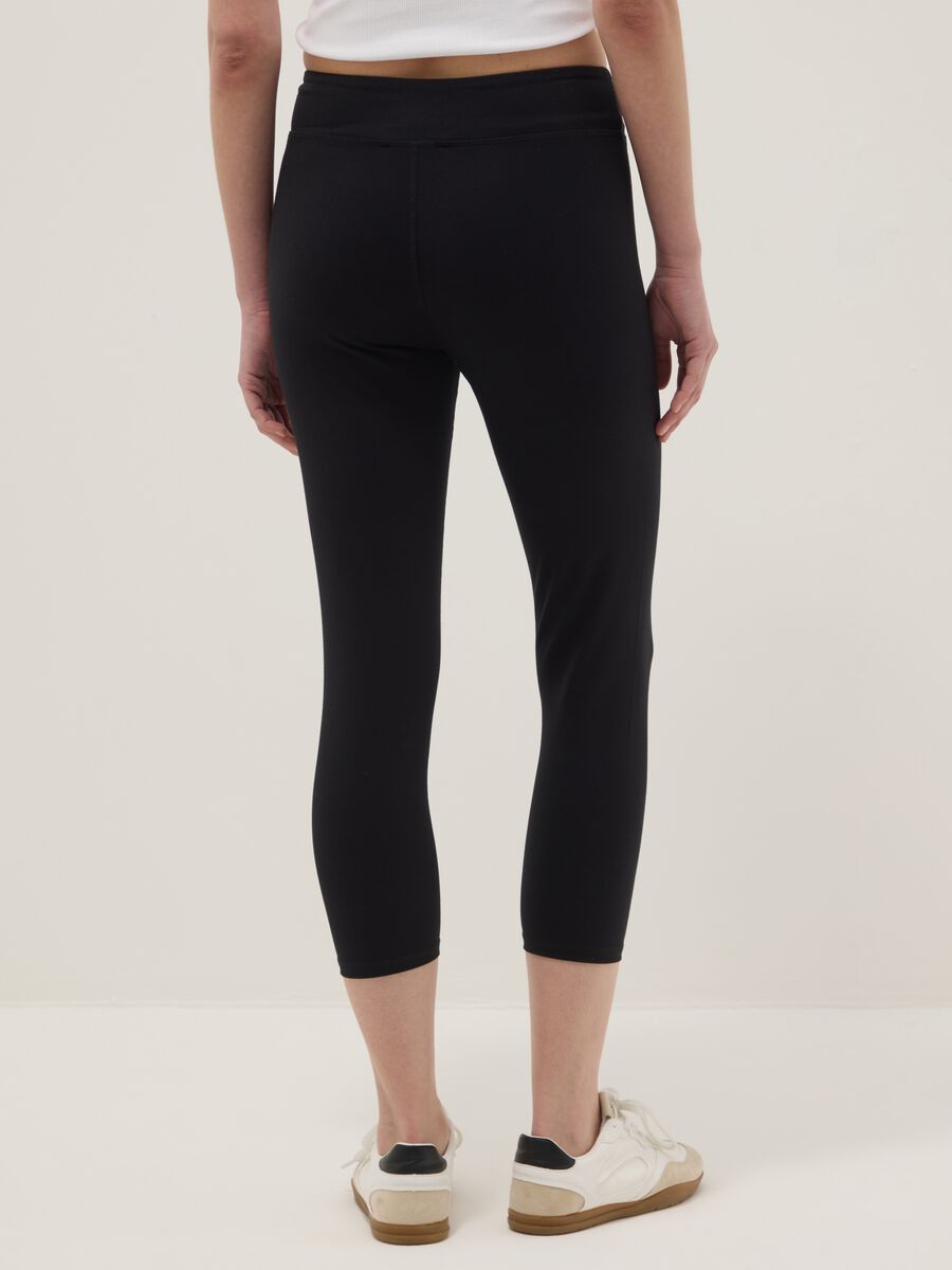 Leggings in cotone elasticizzato nero skinny fit_2
