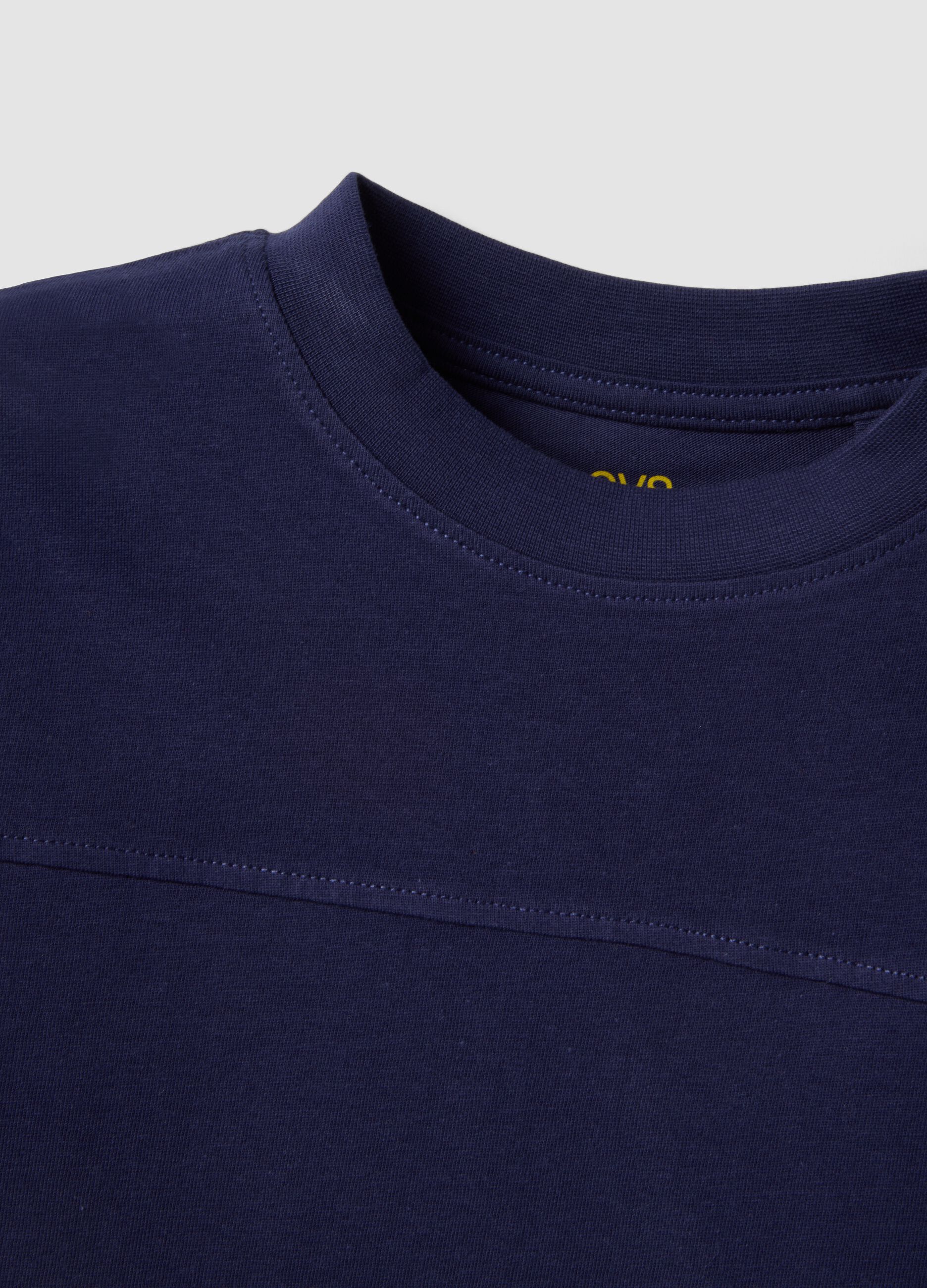 Blue pure cotton kids&rsquo; T-shirt with oversized fit