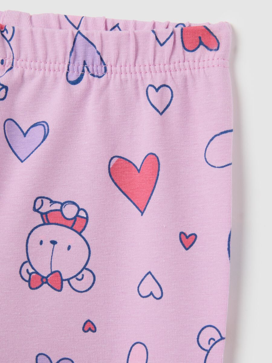 Girls' Pink Cotton Leggings Regular Fit_3