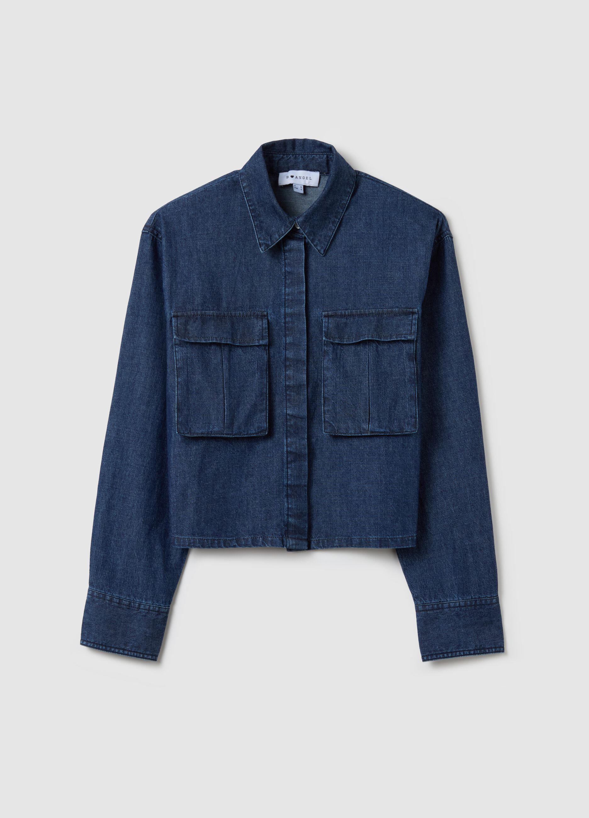 Boxy-fit shacket in denim
