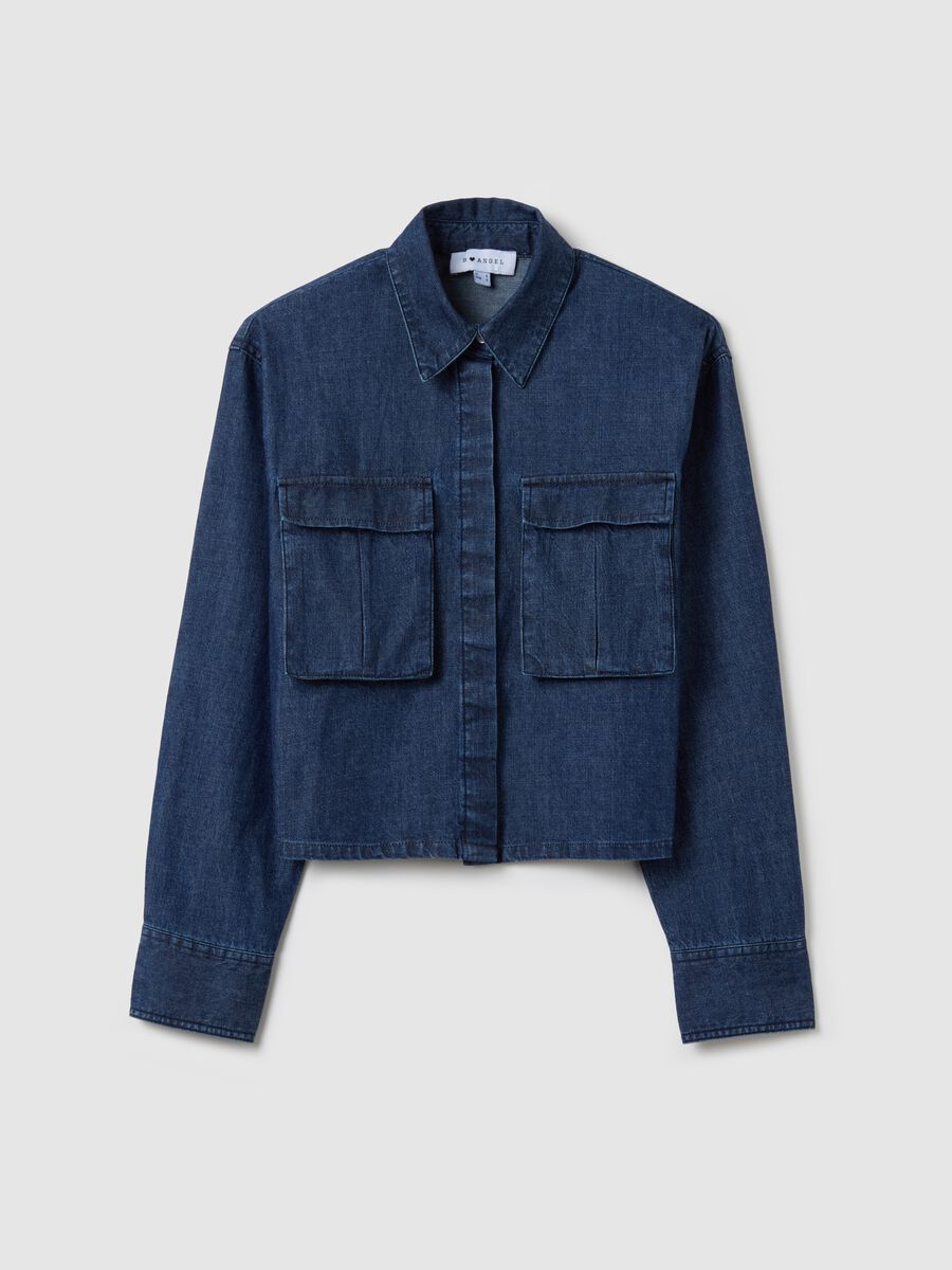Boxy-fit shacket in denim_4