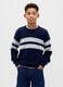 Blue Sweater with Stripes in Cotton_1