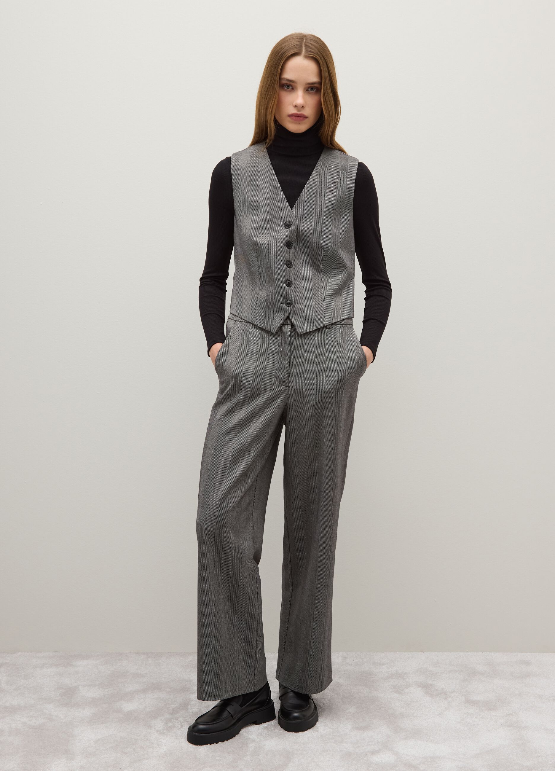 Grey Regular Fit Trousers