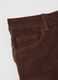 Brown Flare Trousers in Stretch Velvet_5