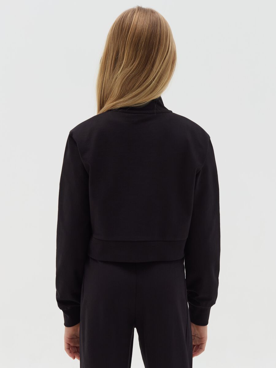 Half-zip cropped sweatshirt with logo print_2