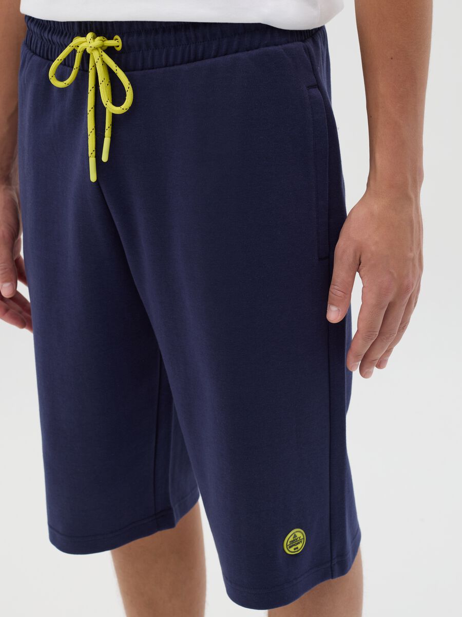 Dark blue Bermuda joggers with logo_2