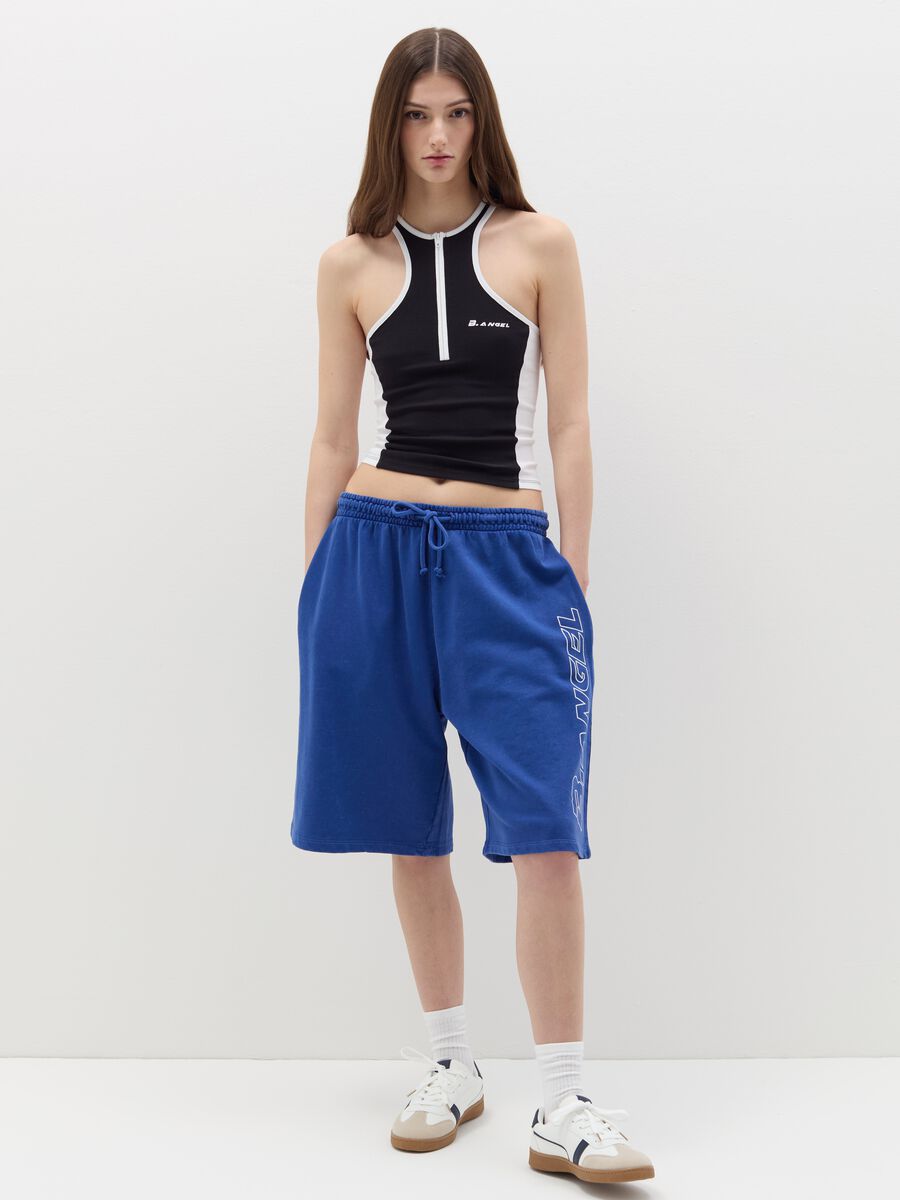 B.ANGEL X THE SEA BEYOND cropped tank top with zip_1