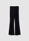 Leggings flare in cotone elasticizzato nero da ragazza_3