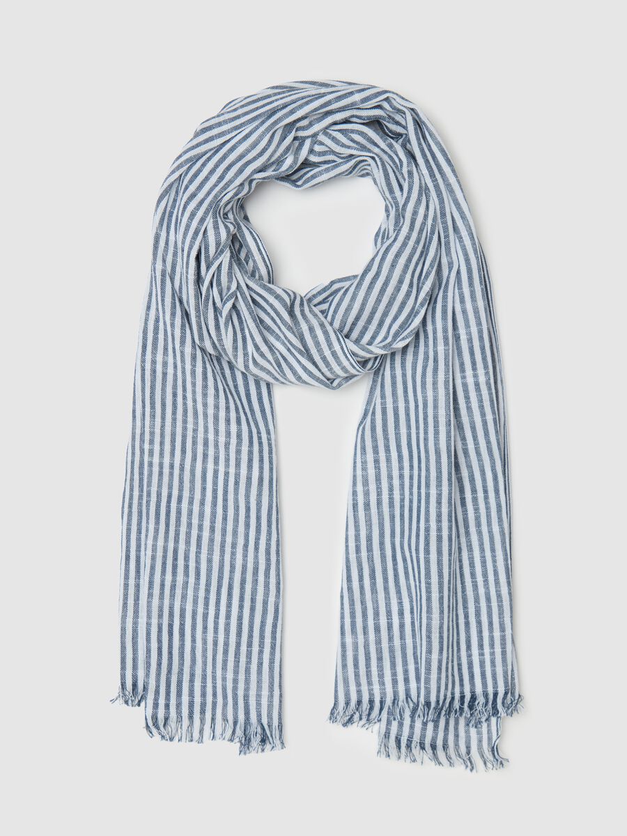 Pashmina a righe sfrangiata_0