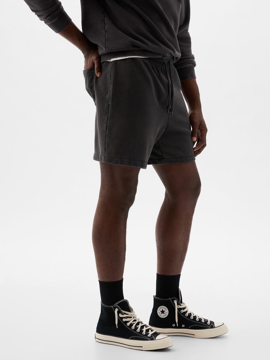 Bermuda joggers in fleece with drawstring_1