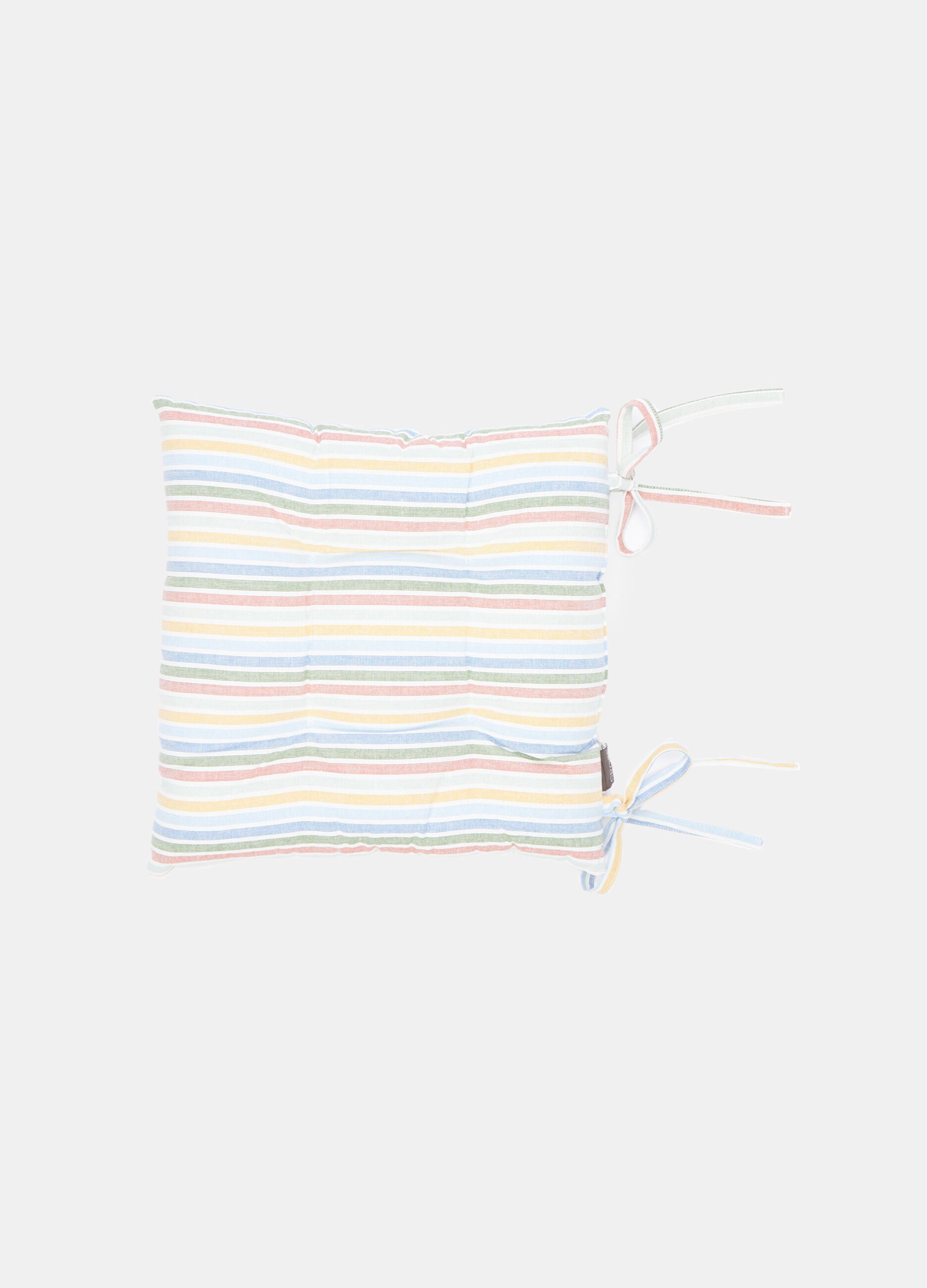 Striped cotton seat pad