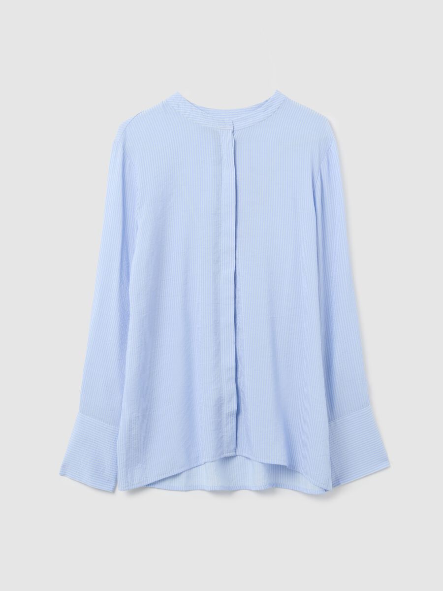 Camicia in misto azzurra regular fit_4