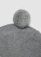 Grey baby hat in pure organic cotton with pom-poms_3