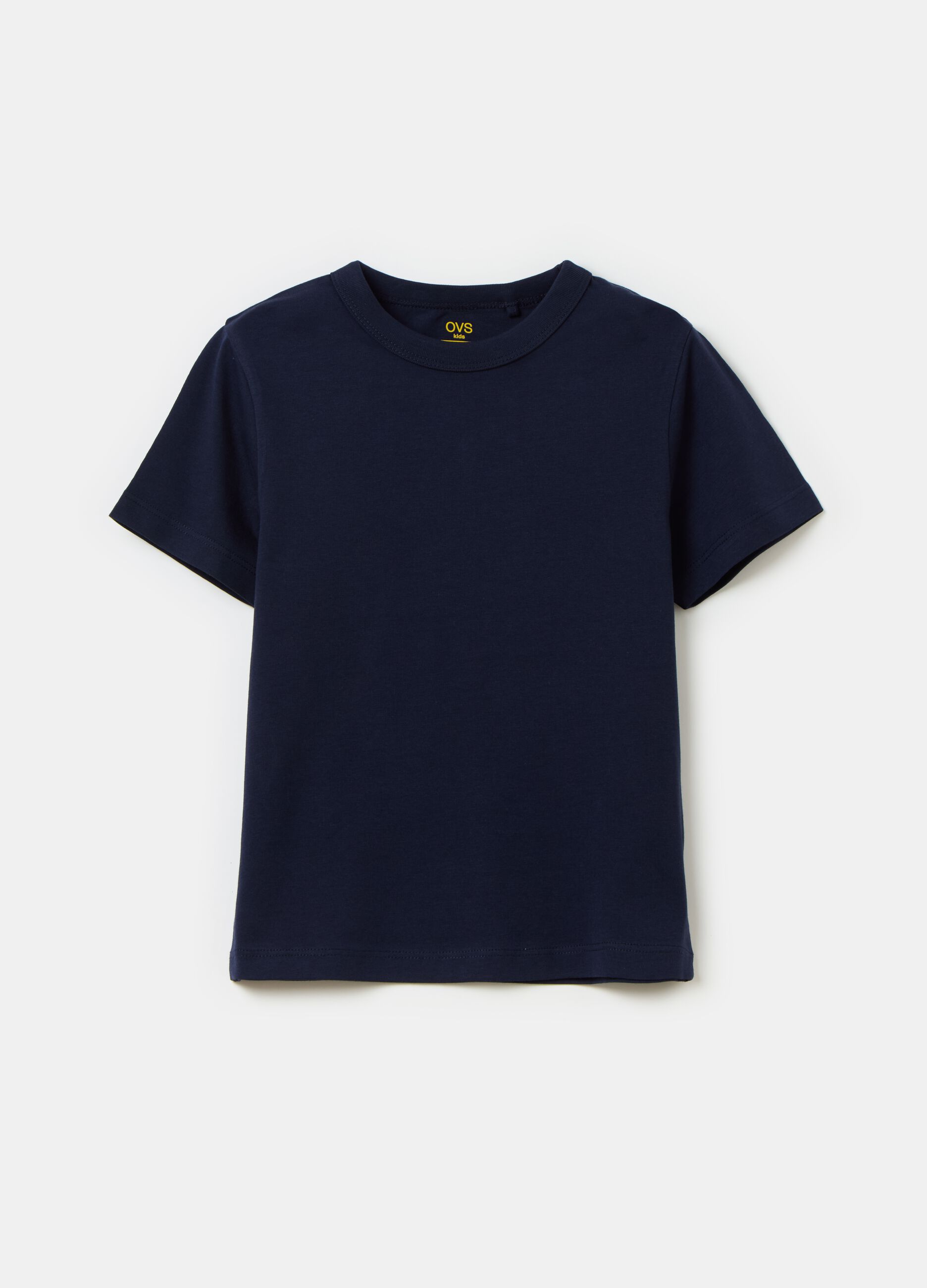 Essential organic cotton T-shirt with round neck