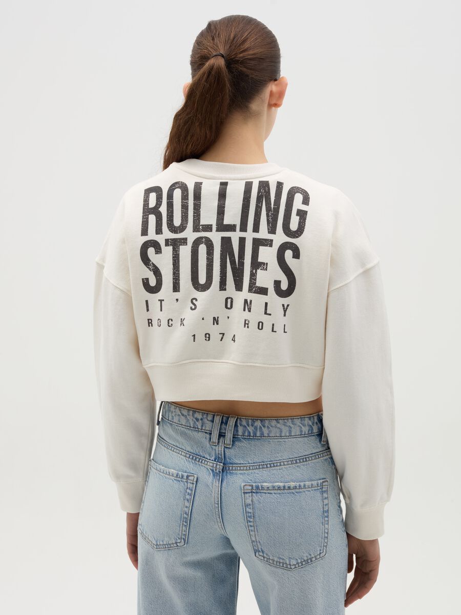 Crop sweatshirt with Rolling Stones print_2