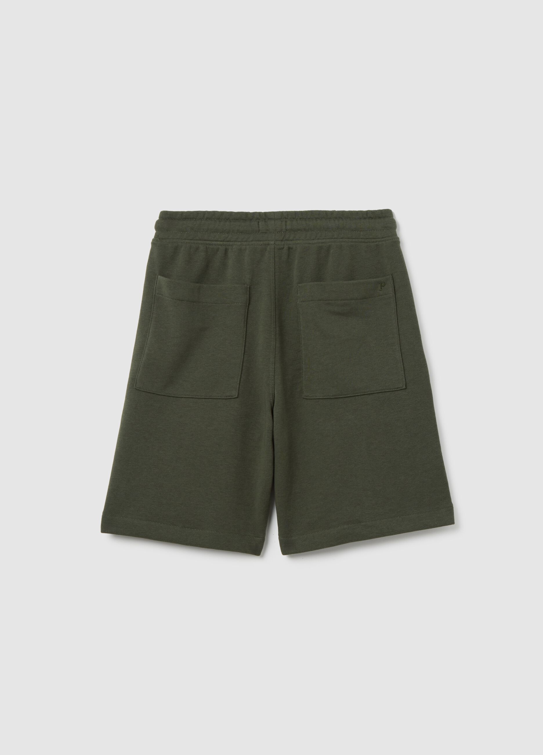Shorts cargo verde in French Terry