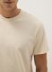 Beige short-sleeved pure cotton regular fit T-shirt_3