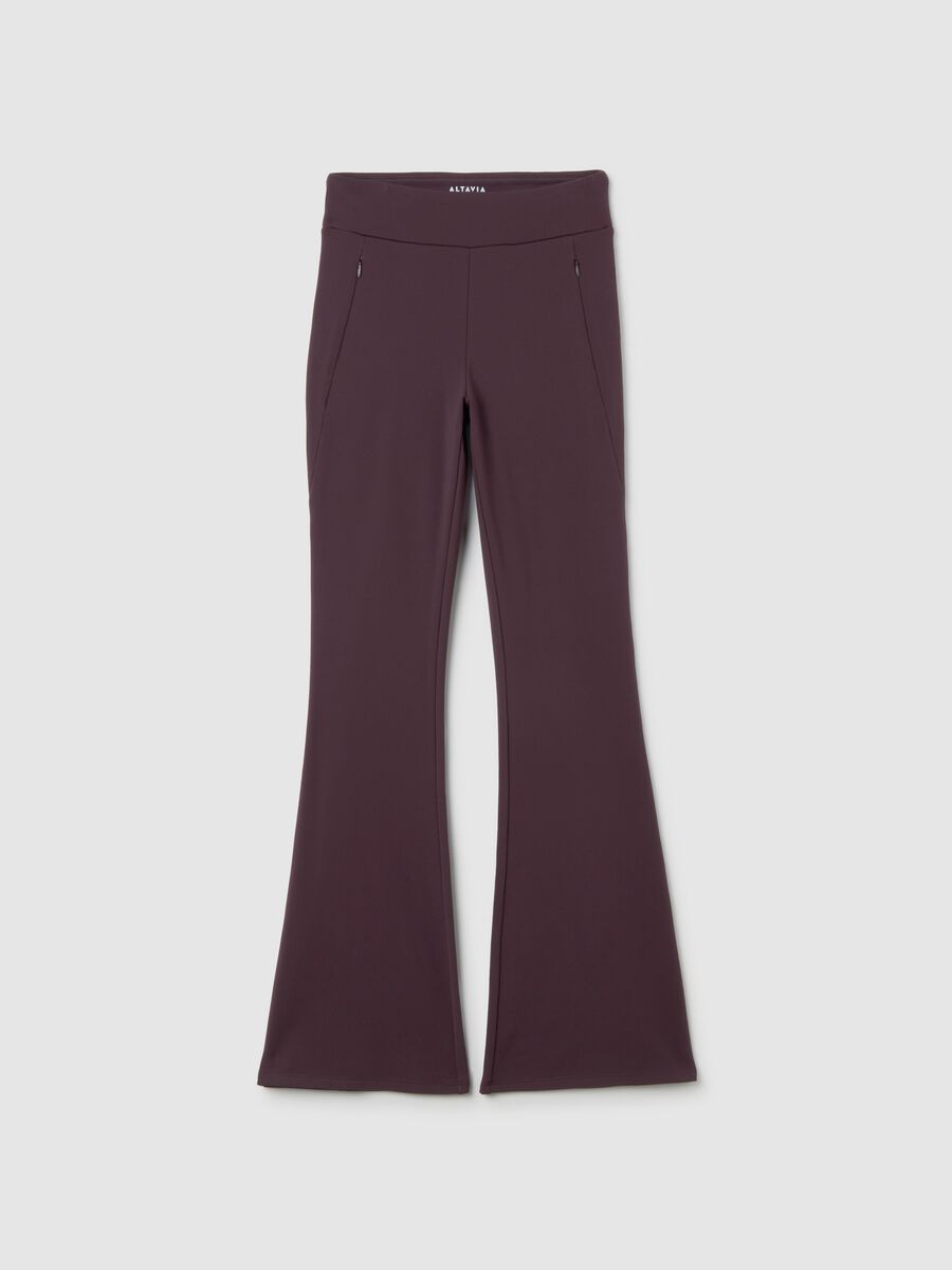Leggings flare extra caldi in tessuto tecnico elasticizzato e tasche con zip ALTAVIA STUDIO_4