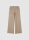 Beige regular fit palazzo trousers_4