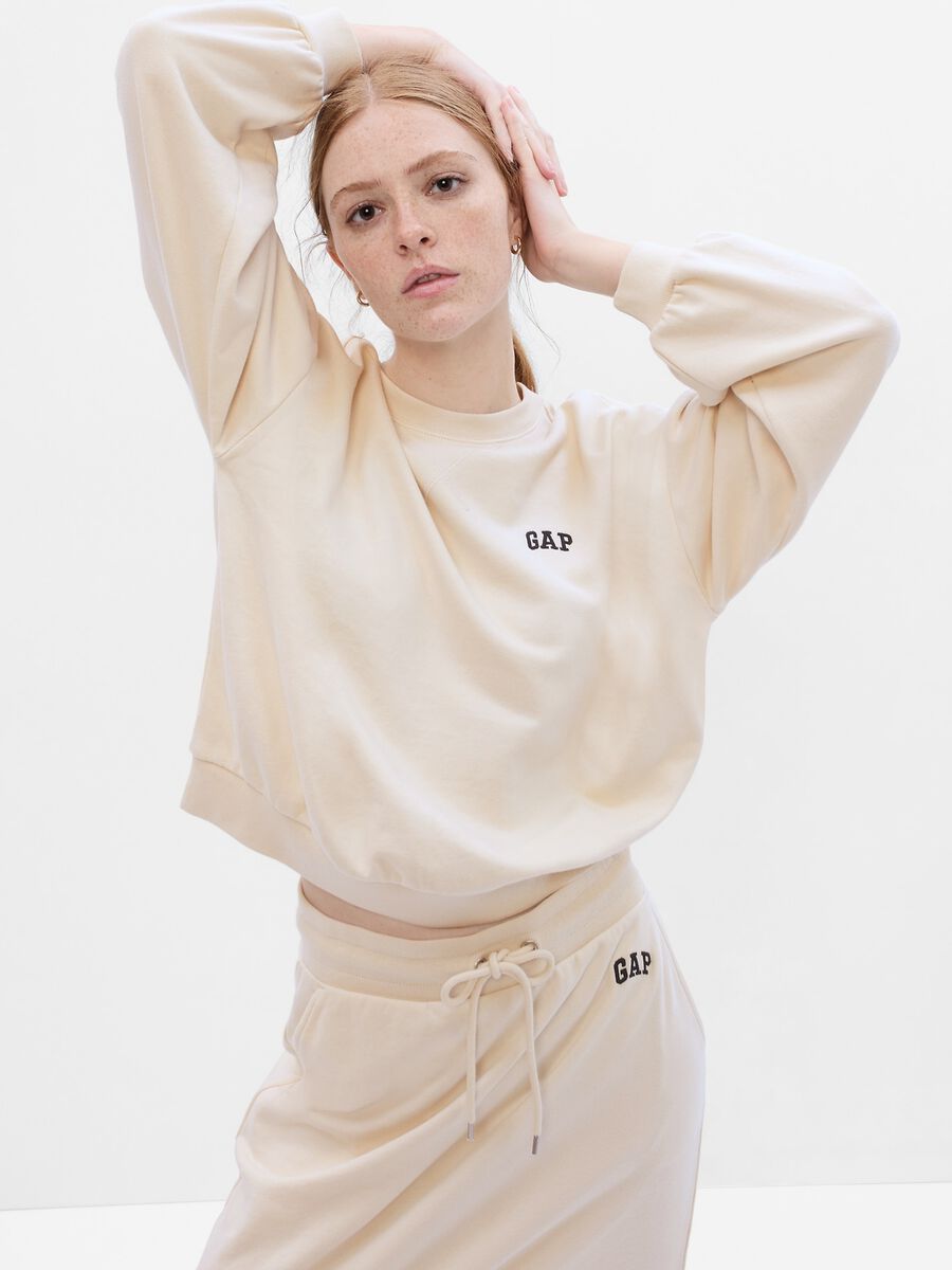 Boxy sweatshirt with embroidered logo_0