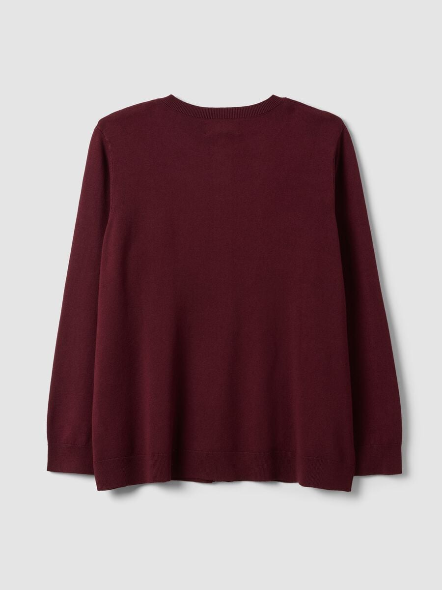 Cardigan rosso in misto viscosa con bottoni regular fit_5