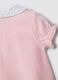 Pink pure cotton baby onesie with a pointed collar_3