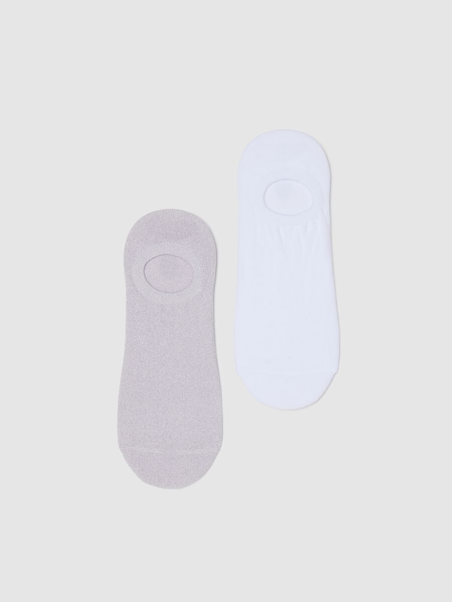 White and grey invisible socks with glitter_0