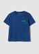 Blue short-sleeve cotton-blend T-shirt_0