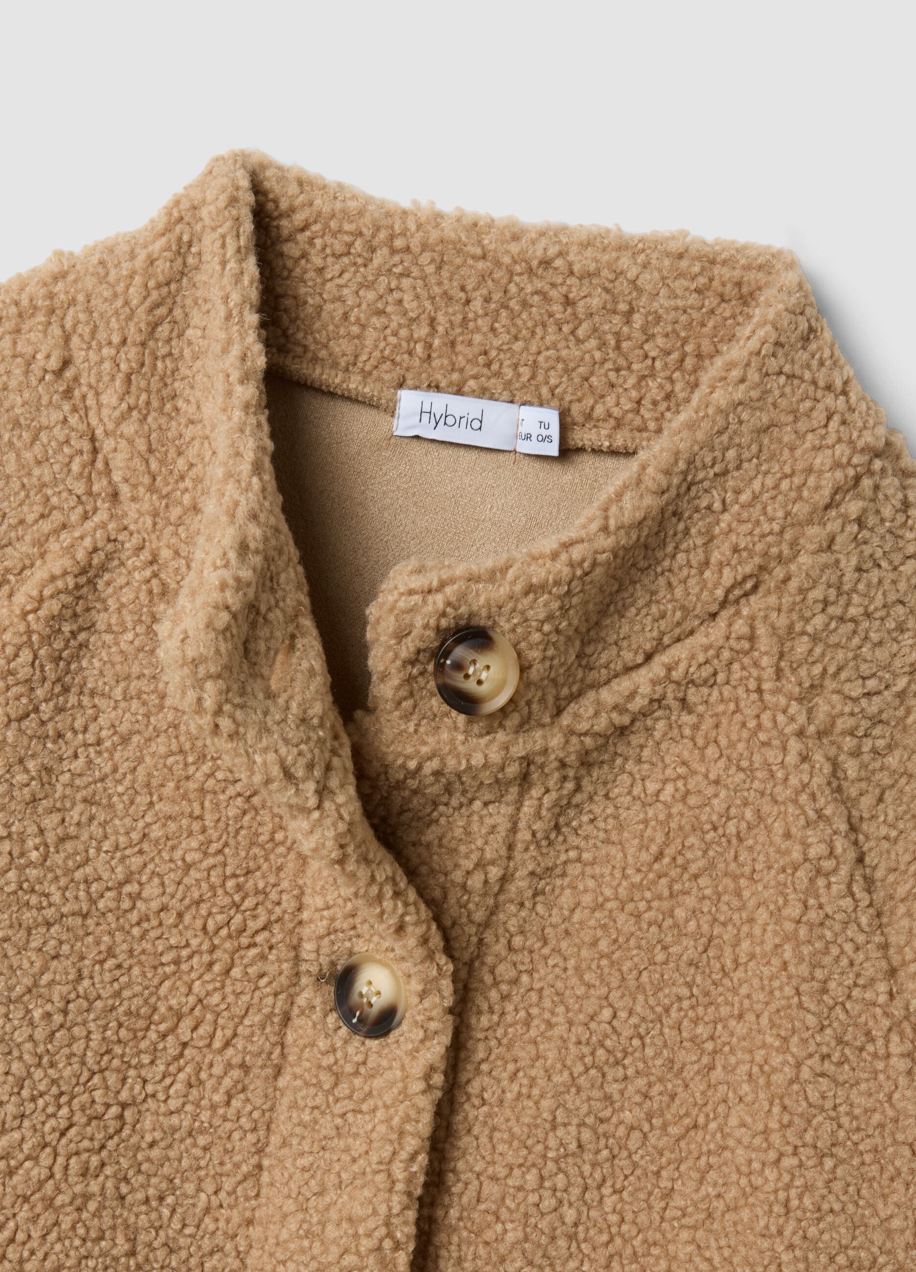 Light brown regular-fit coat with buttons