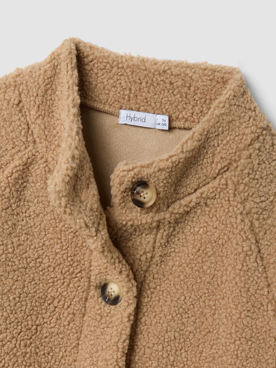 Cappotto marrone chiaro regular fit con bottoni_1