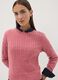 Pink cable-knit crew-neck jumper, regular fit_2