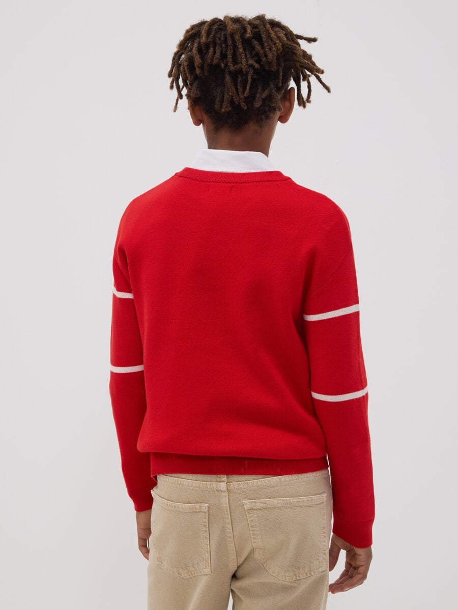 Red jacquard cotton-blend crew-neck jumper_2